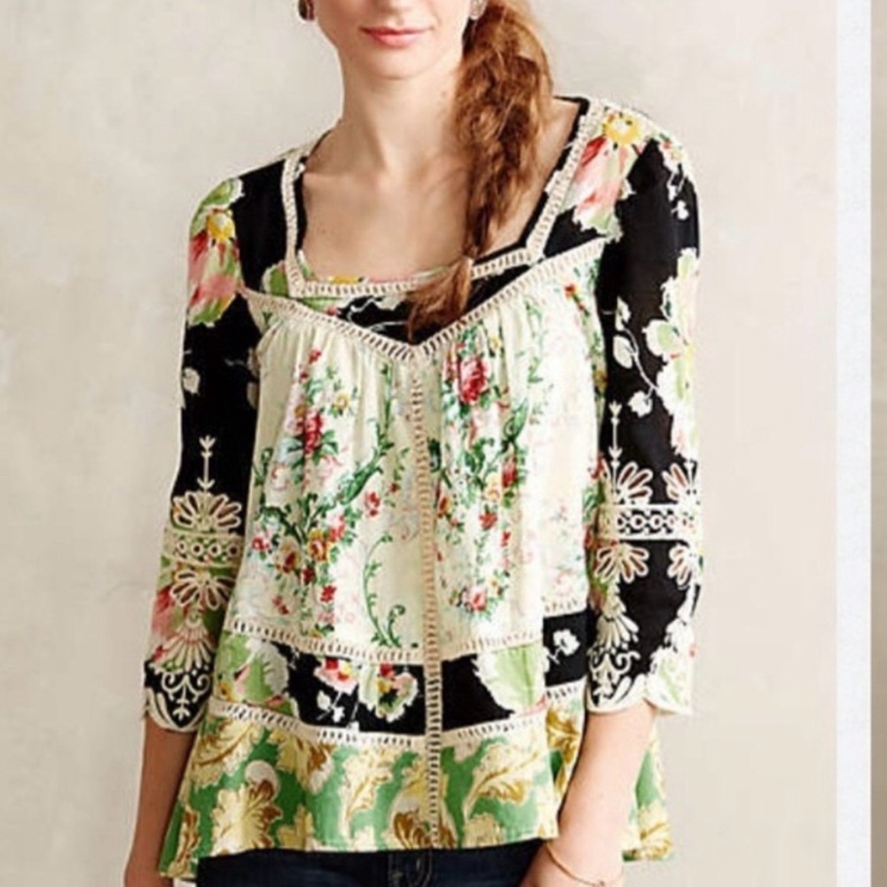 Vanessa Virginia Anthropologie Prateria Top, US 4